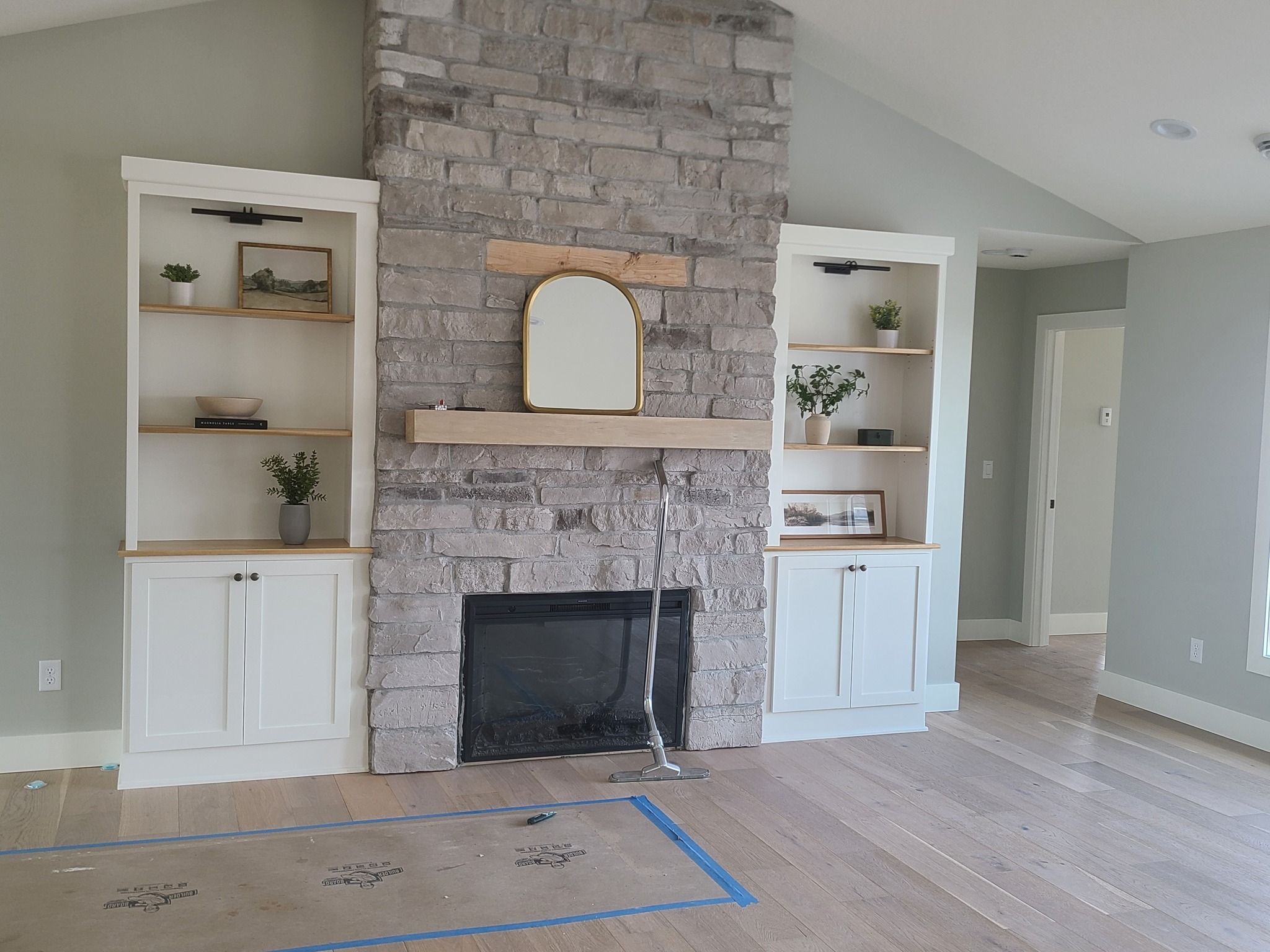 Custom fireplace built-in cabinets