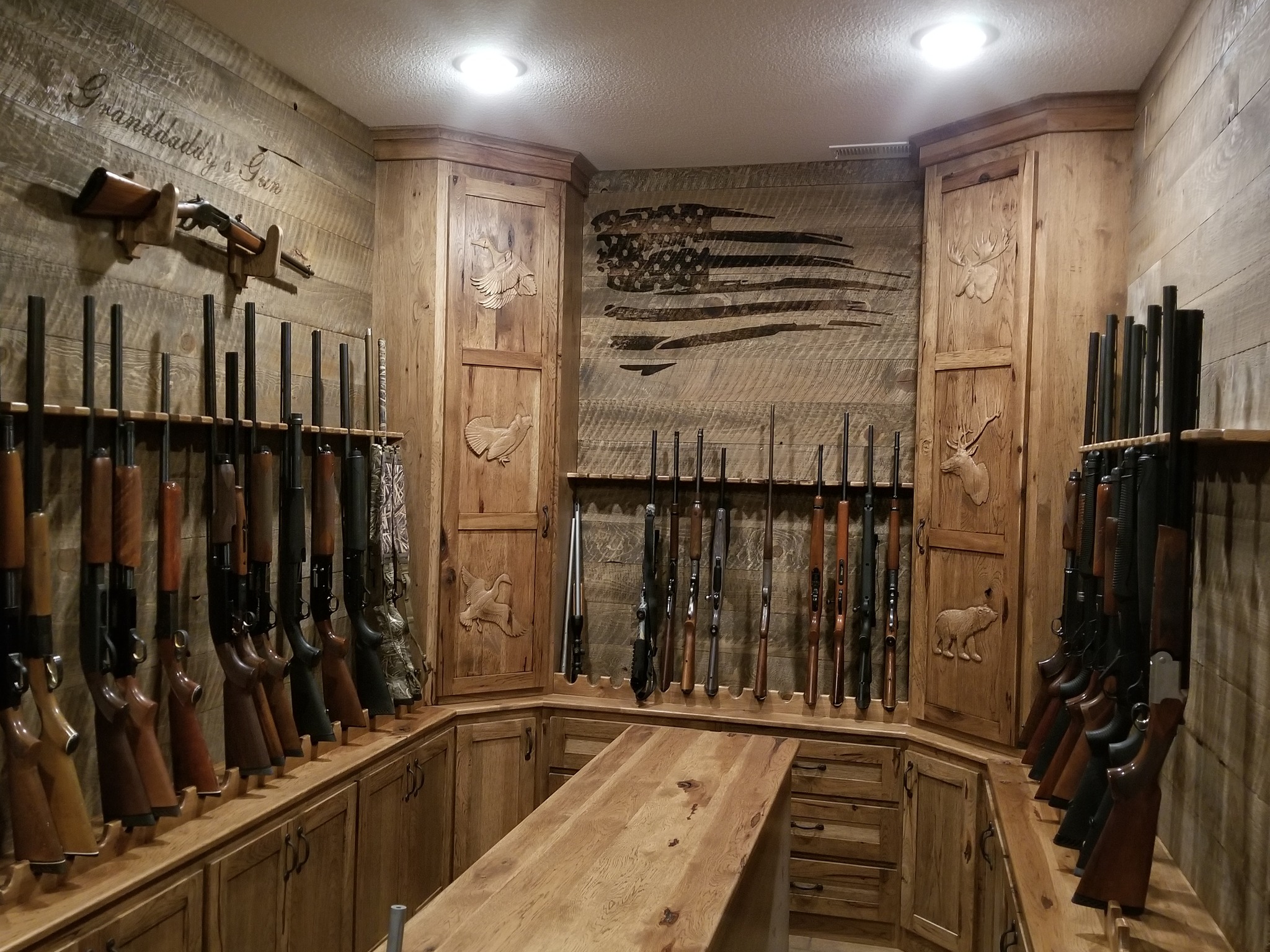 Hickory gun vault cabinetry