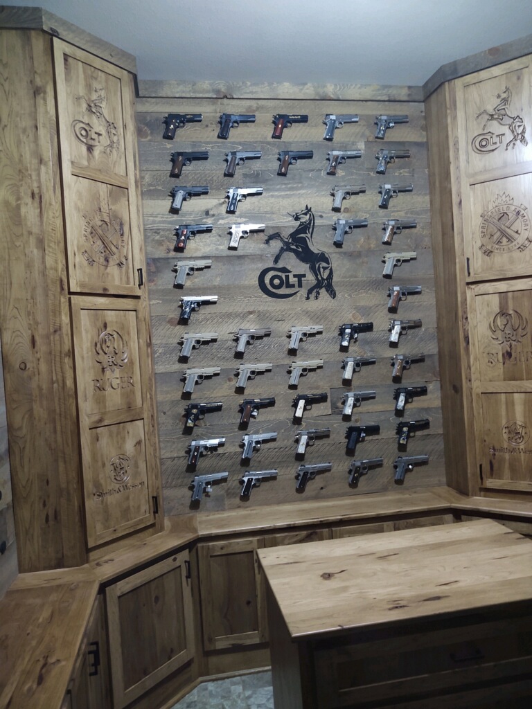Rustic hickory gun vault
